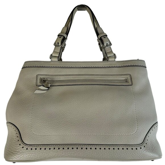 COACH Hampton Sand Beige Pebbled Leather Tassel Satchel Handbag 5031 - Picture 2 of 15